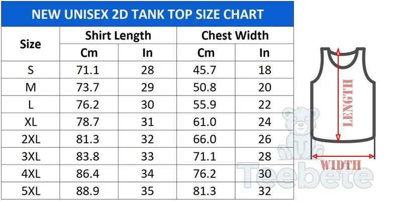 men tank top sizechart teebete store