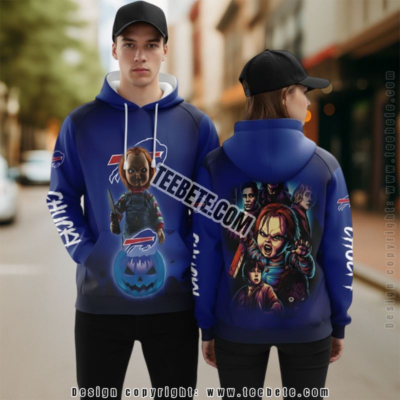 Buffalo Bills Chucky Childs Play Halloween 3D Hoodie Graphic Blue