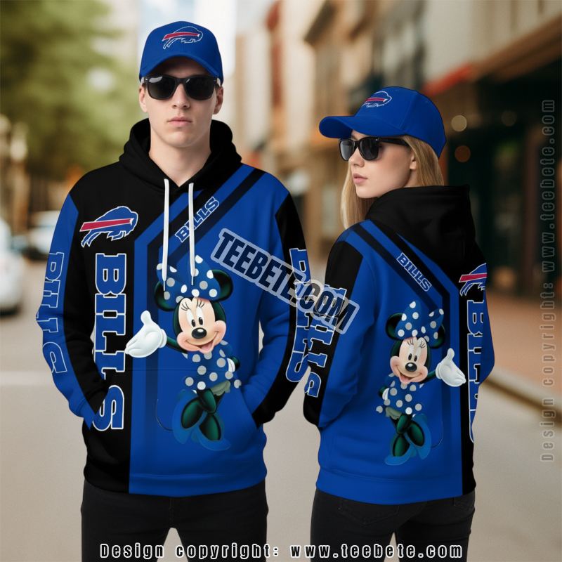 Buffalo Bills Minnie Mouse 3D Hoodie For Sale Blue Black