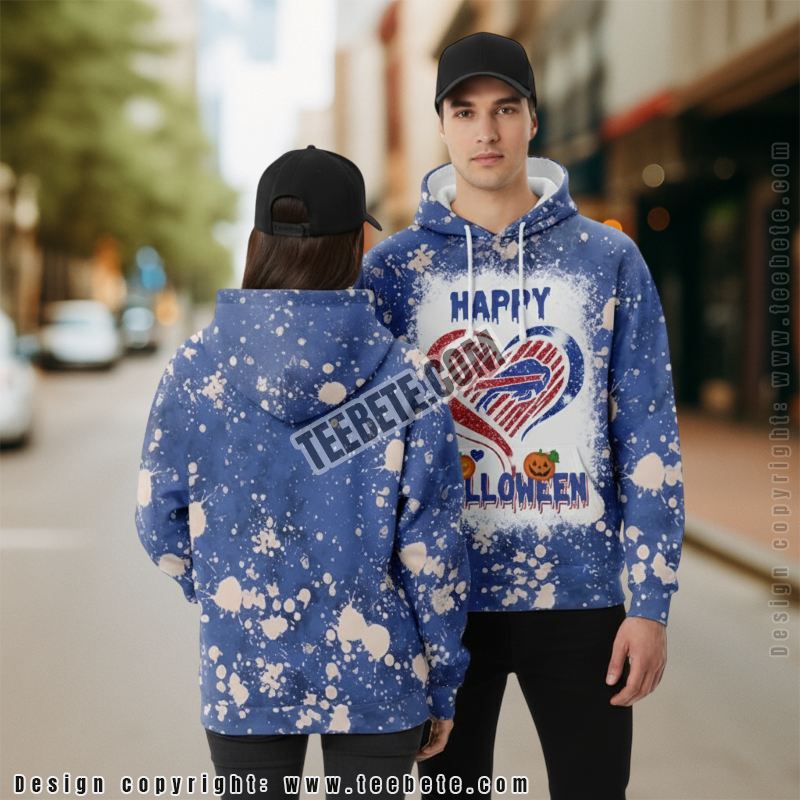 Buffalo Bills Pumpkins Halloween 3D Hoodie Dad Mom Blue White