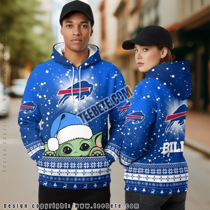 Buffalo Bills Santa Jack Skellington Christmas 3D Hoodie Graphic Blue Buffalo Bills Santa Jack Skellington Christmas 3D Hoodie Graphic Blue