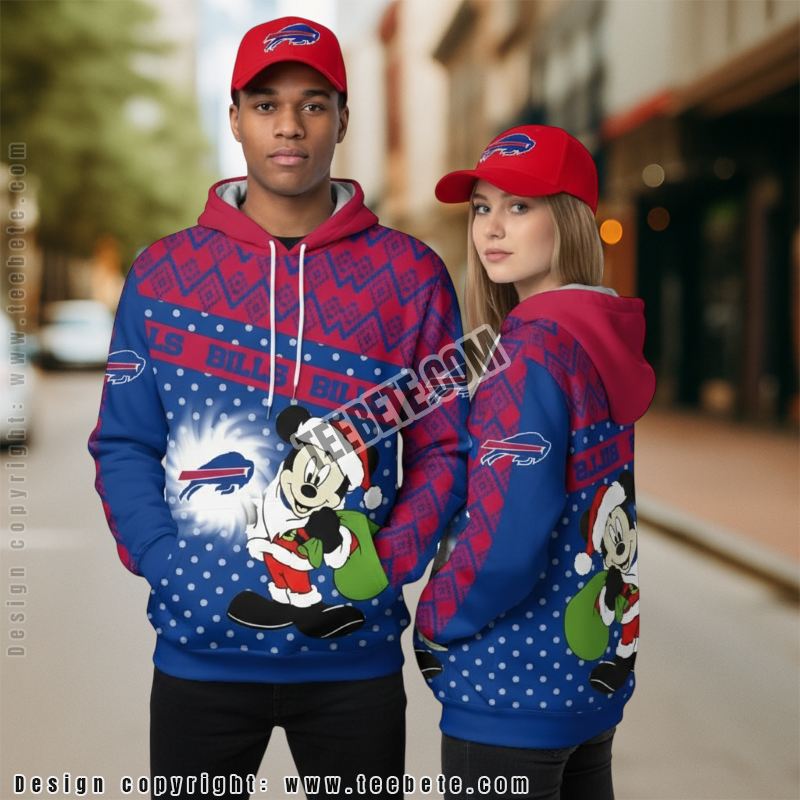 Buffalo Bills Santa Jack Skellington Christmas 3D Hoodie Graphic Blue Buffalo Bills Santa Jack Skellington Christmas 3D Hoodie Graphic Blue