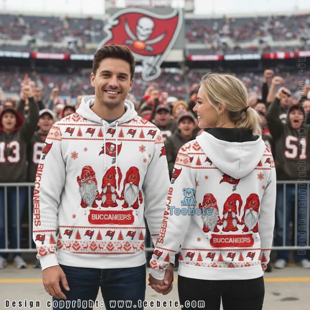 Tampa Bay Buccaneers Christmas Gnomes 3D Hoodie Red White