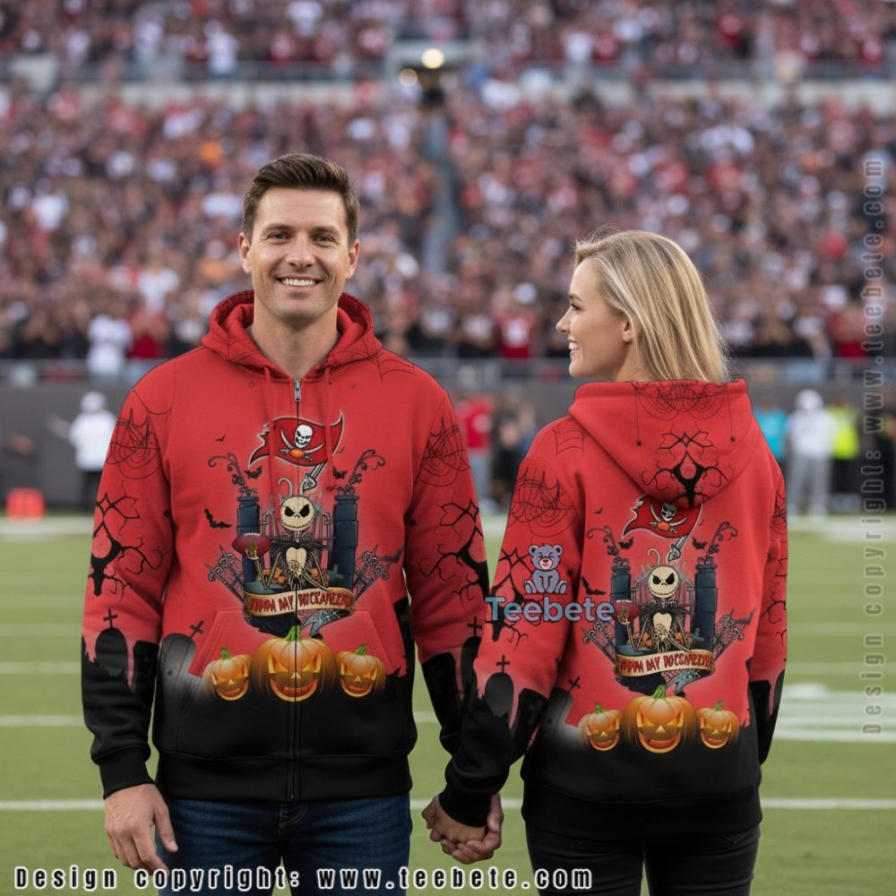 Tampa Bay Buccaneers Jack Skellington Pumpkin 3D Hoodie Red Black