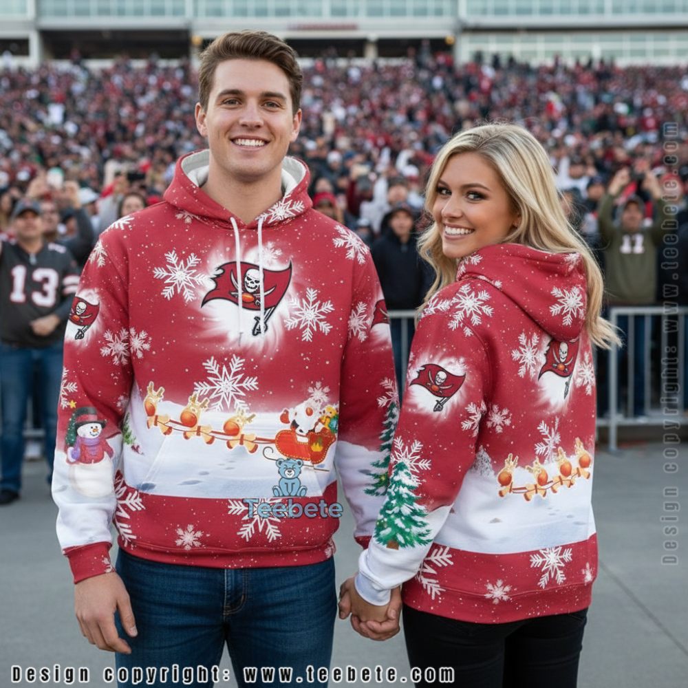 Tampa Bay Buccaneers Santa Claus Is Coming 3D Hoodie Red