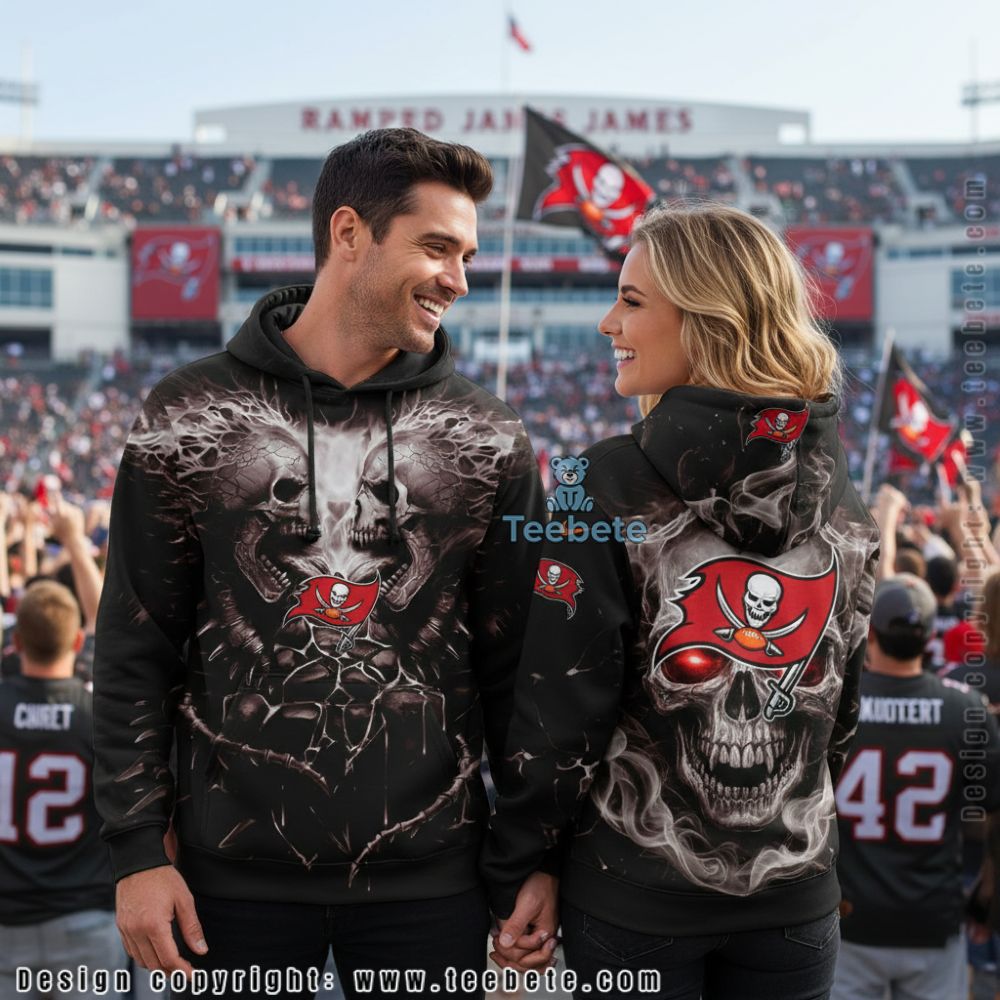 Tampa Bay Buccaneers Skull Unleash 3D Hoodie Black