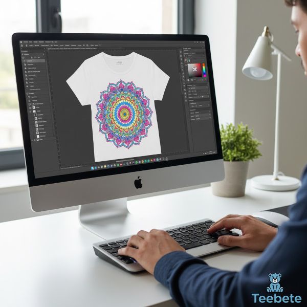 Digital Designer Preparing Artwork File For DTG Printing Digital Designer Preparing Artwork File For DTG Printing