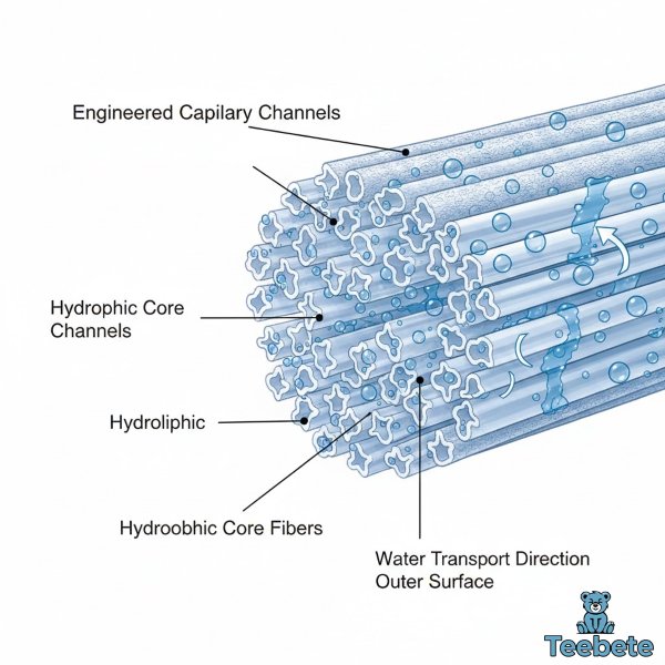 Capillary Action In Moisture Wicking Fabric Microscopic View Capillary Action In Moisture Wicking Fabric Microscopic View