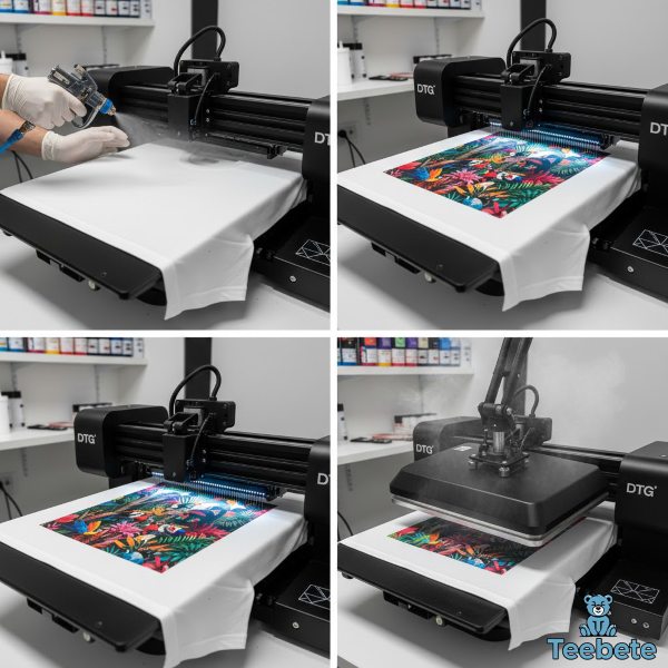 DTG Printing Four Step Process With Pretreatment DTG Printing Four Step Process With Pretreatment