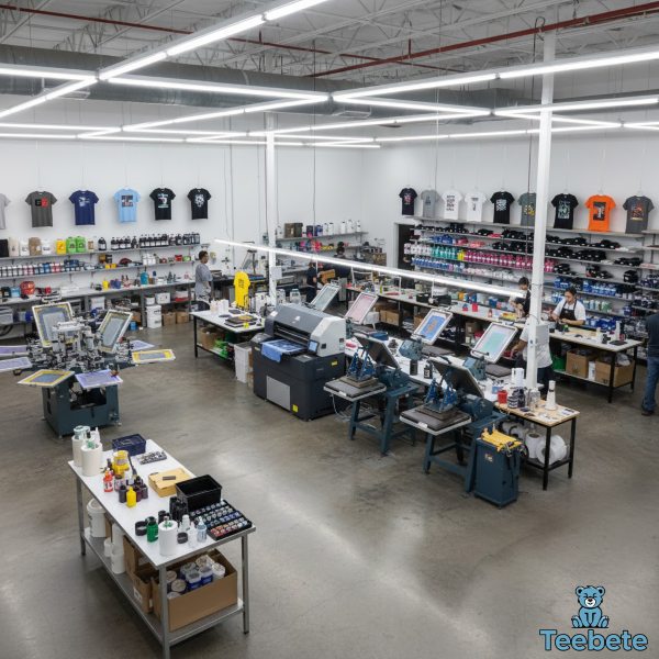Professional T Shirt Printing Workshop Equipment Setup Professional T Shirt Printing Workshop Equipment Setup