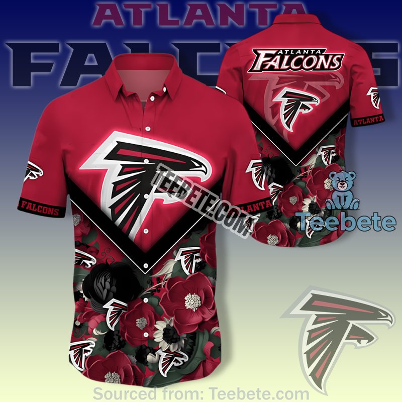 Atlanta Falcons Aloha Shirts Mens With Personalized Design In Red Theme