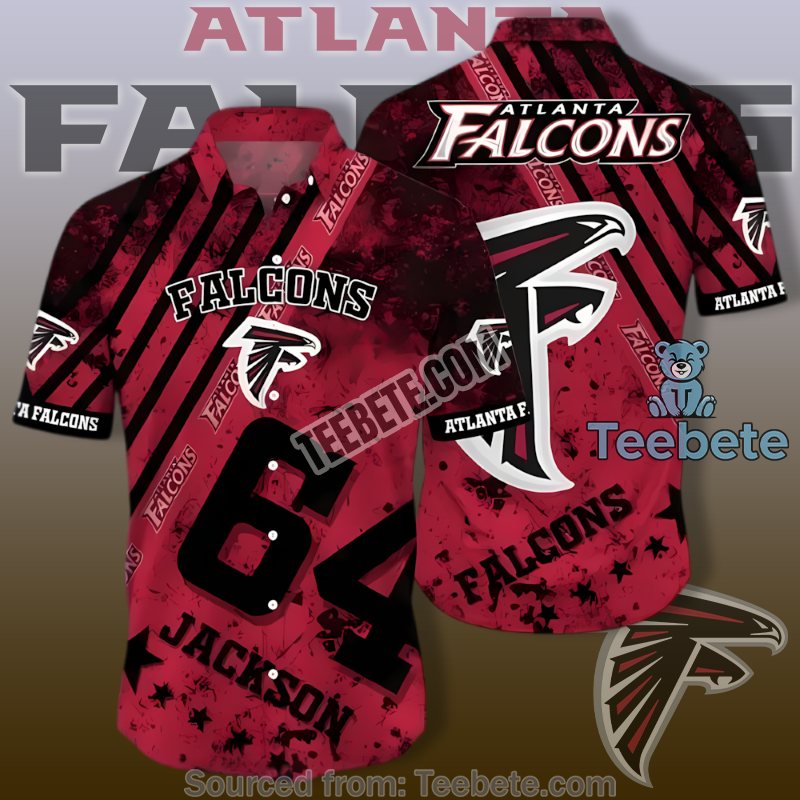Atlanta Falcons Aloha Shirts Mens With Personalized Design In Red Theme