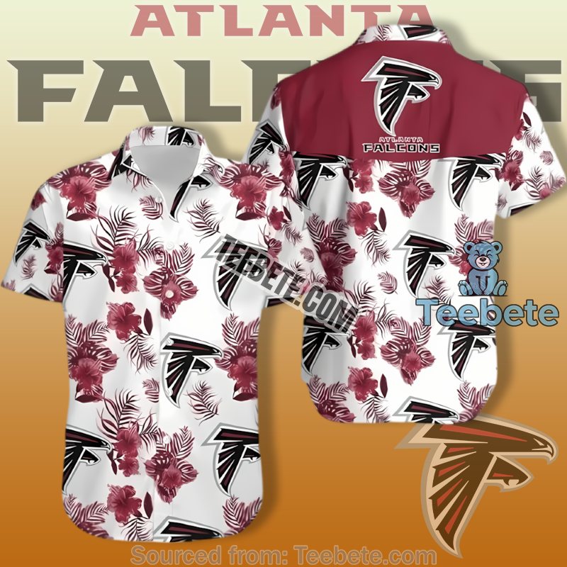 Atlanta Falcons Best Aloha Shirts With Red Hibiscus Flower Design