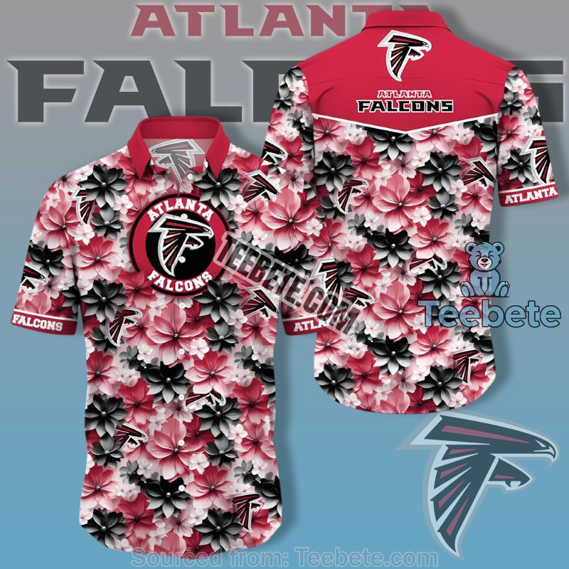 Atlanta Falcons Crazy Hawaiian Shirts With Dahlia Flowers In Red Theme
