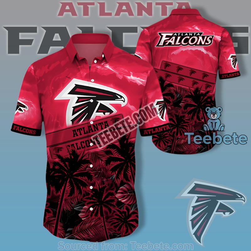 Atlanta Falcons Funny Hawaiian Shirts With Tropical Coconut In Red Color