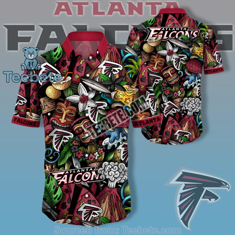 Atlanta Falcons Green Vintage Aloha Shirts With Tiki Bar Party Theme