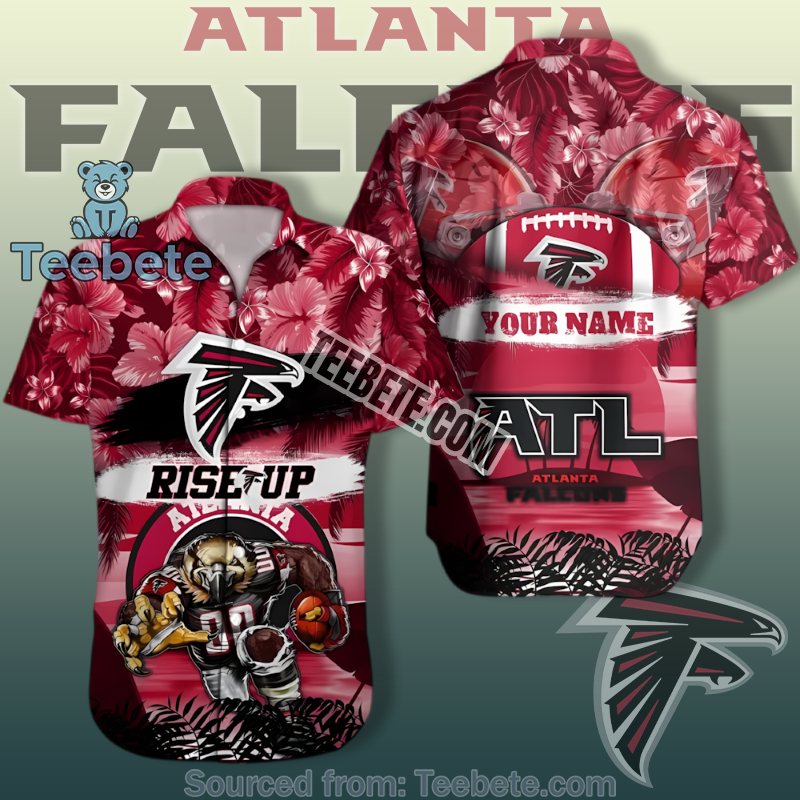 Atlanta Falcons Quality Hawaiian Shirts With Red Mascot Custom Design