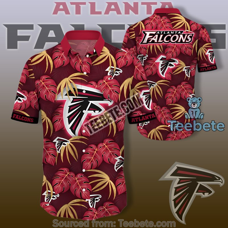 Atlanta Falcons Quality Hawaiian Shirts With Red Monstera Summer Design