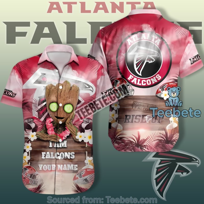 Atlanta Falcons Red Hawaiian Shirts For Sale Featuring Groot In Summer Style