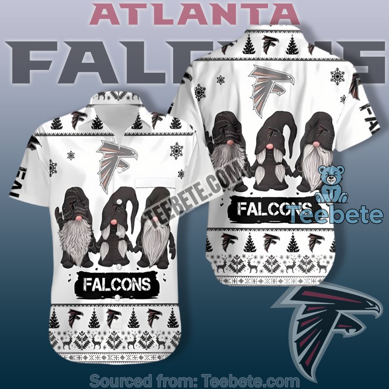 Atlanta Falcons White Funny Hawaiian Shirts With Gnomes Party Style