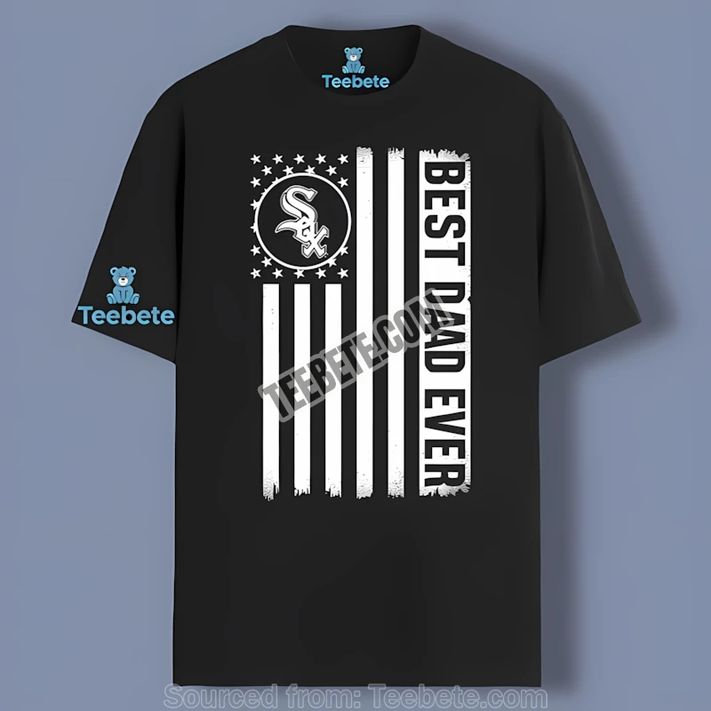 Best Chicago White Sox Dad Ever American Flag Retro Shirt