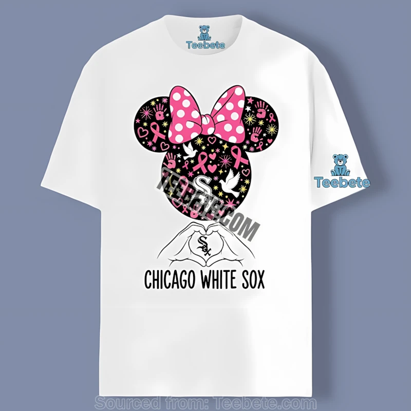 Breast Cancer Chicago White Sox Minnie Mouse Awareness Retro Shirt