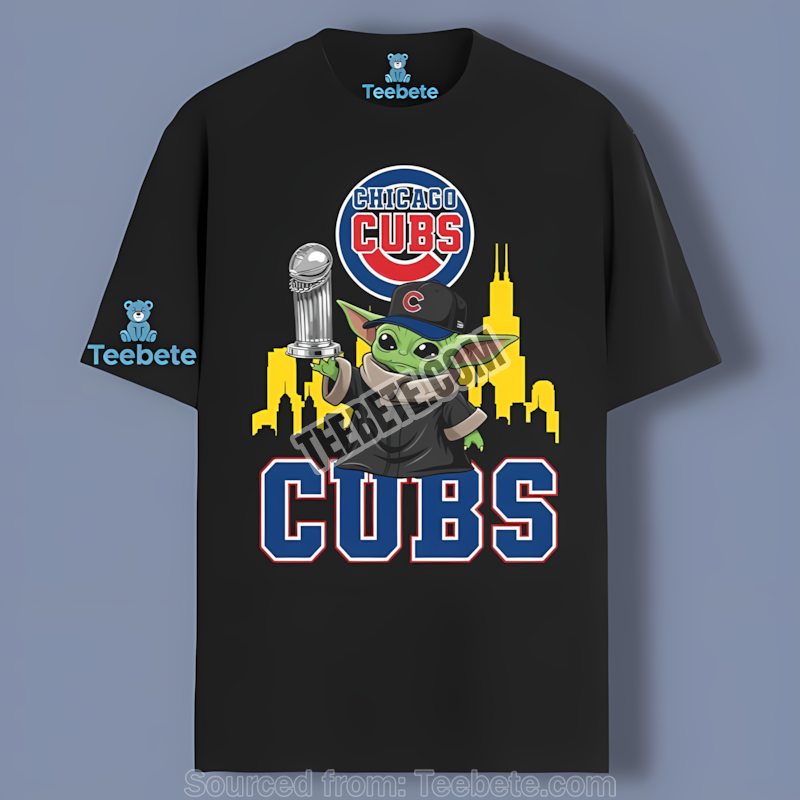 Chicago Cubs Baby Yoda Holding World Series Trophy Classic Shirt