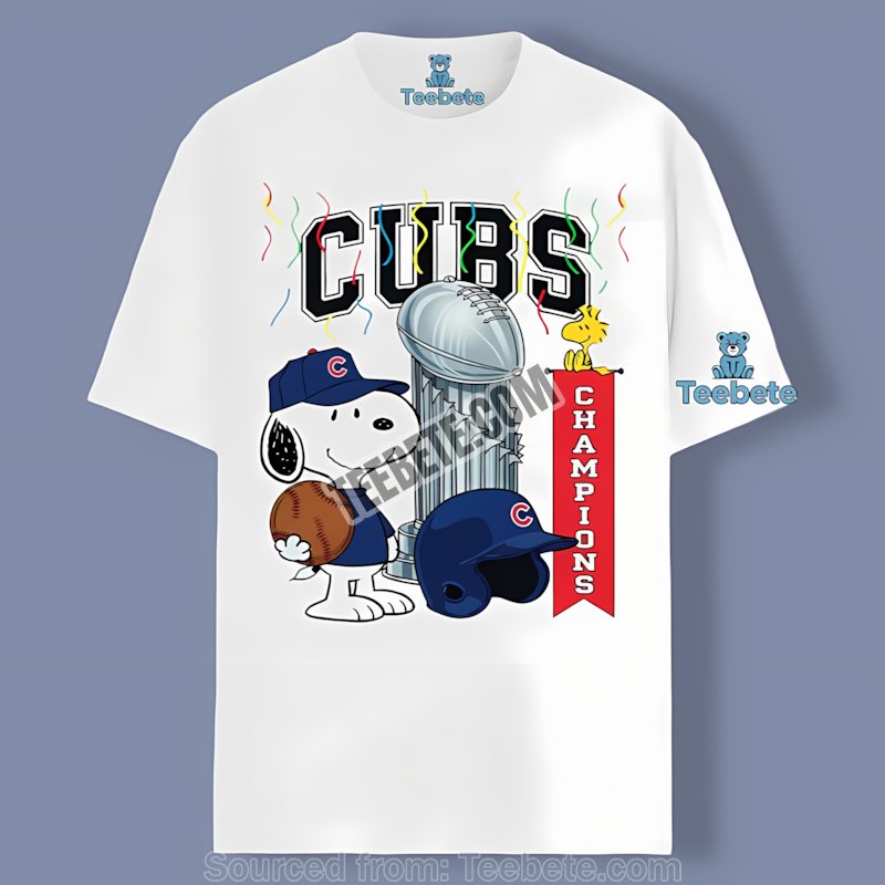 Chicago Cubs Champions Snoopy Celebration Graphic Shirt
