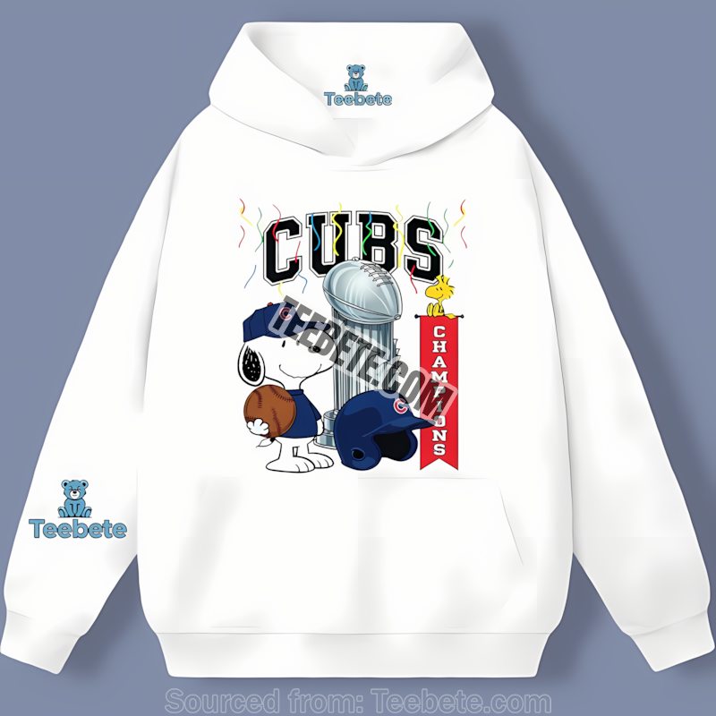 Chicago Cubs Champions Snoopy Celebration Graphic Hoodie Chicago Cubs Champions Snoopy Celebration Graphic Hoodie