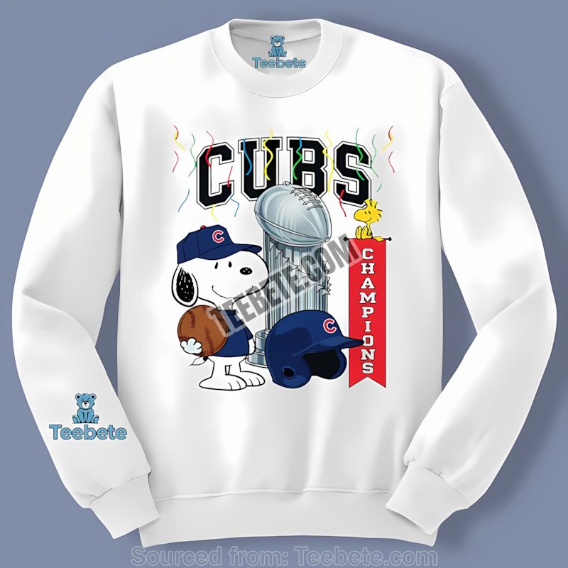 Chicago Cubs Champions Snoopy Celebration Graphic Long Sleeve Chicago Cubs Champions Snoopy Celebration Graphic Long Sleeve
