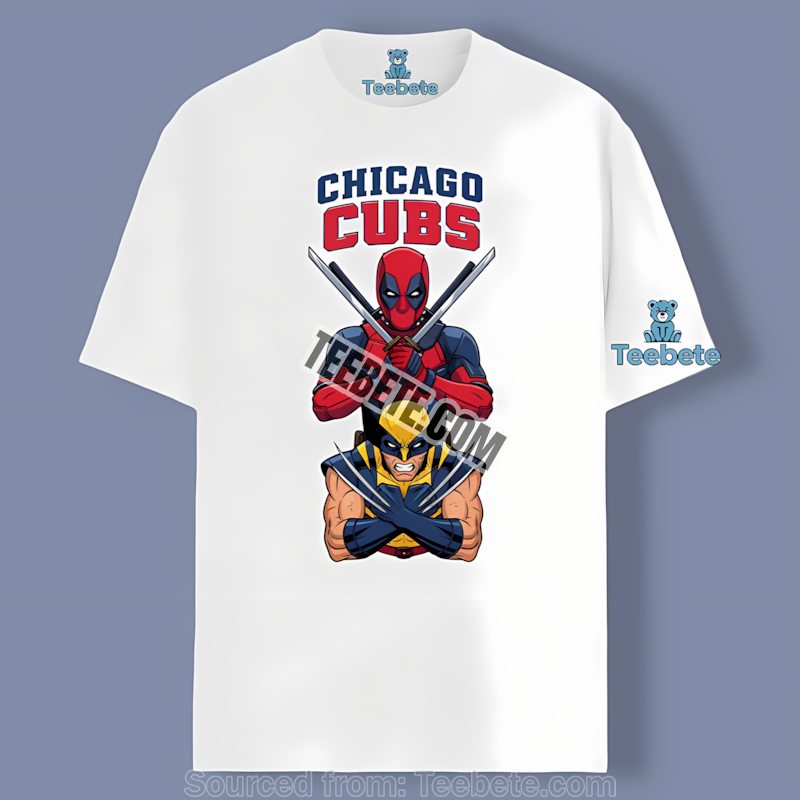 Chicago Cubs Deadpool Wolverine Crossover Retro Style Shirt