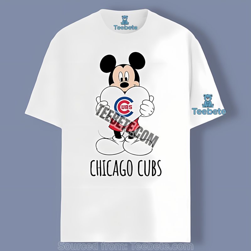 Chicago Cubs Mickey Heart Baseball Shirt In Color