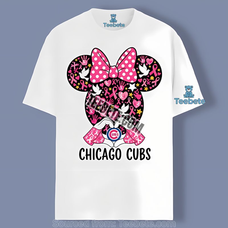 Chicago Cubs Minnie Mouse Breast Cancer Awareness Shirt