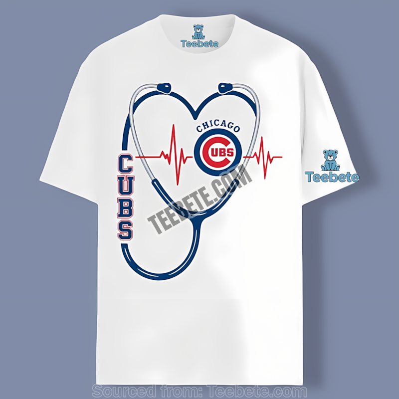 Chicago Cubs Nurse Heartbeat Design Shirt In Color