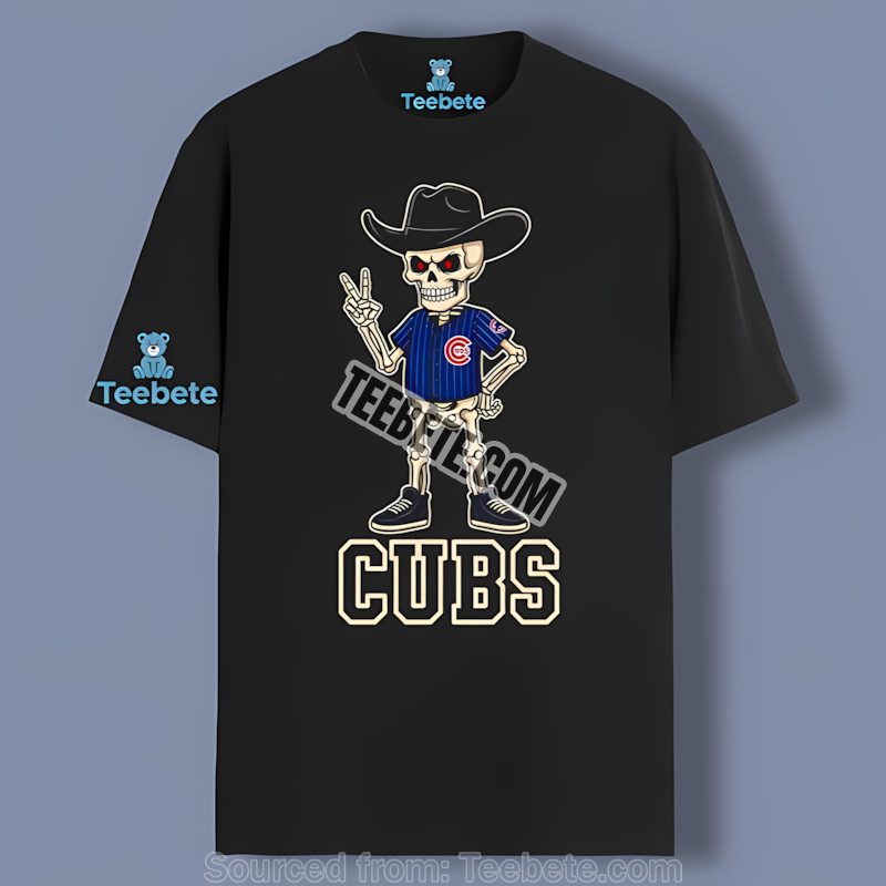 Chicago Cubs Skeleton Cowboy Themed Unisex Shirt