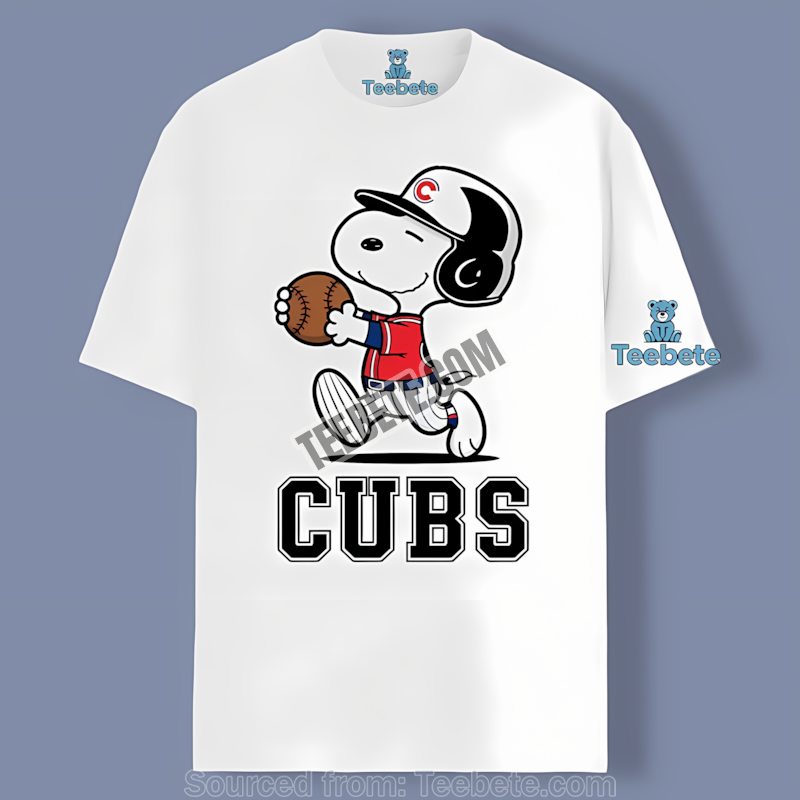 Chicago Cubs Snoopy Baseball Running Shirt For Adults