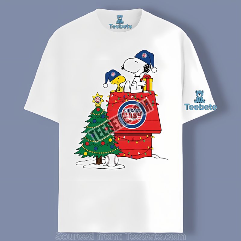 Chicago Cubs Snoopy Woodstock Christmas Graphic Shirt