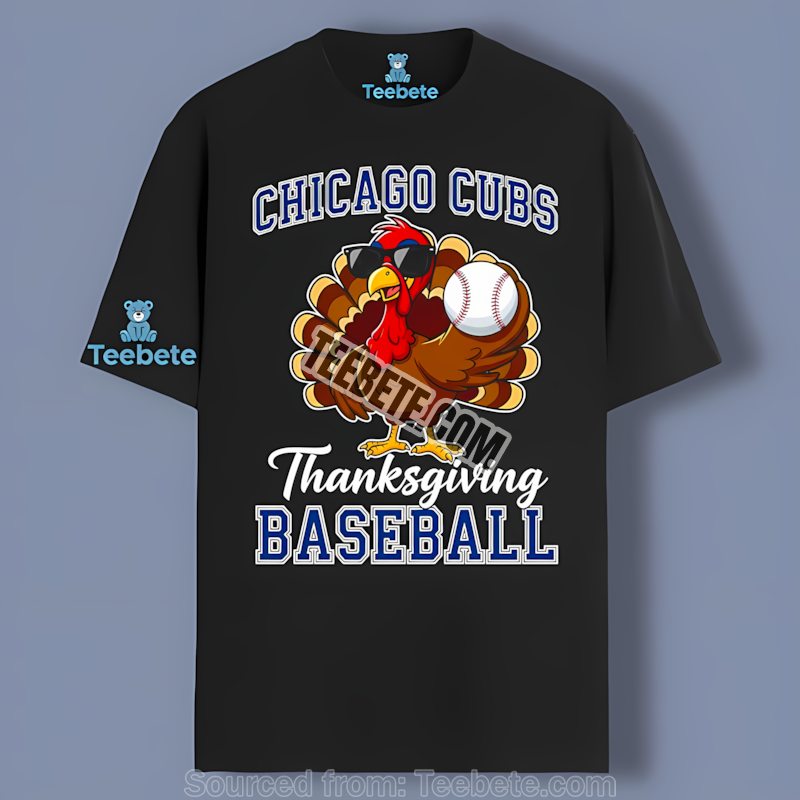 Chicago Cubs Thanksgiving Turkey Baseball Graphic Shirt
