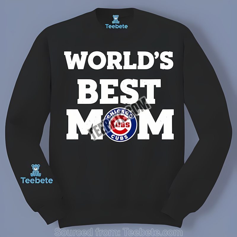 Chicago Cubs Worlds Best Mom Vintage Style Long Sleeve Chicago Cubs Worlds Best Mom Vintage Style Long Sleeve
