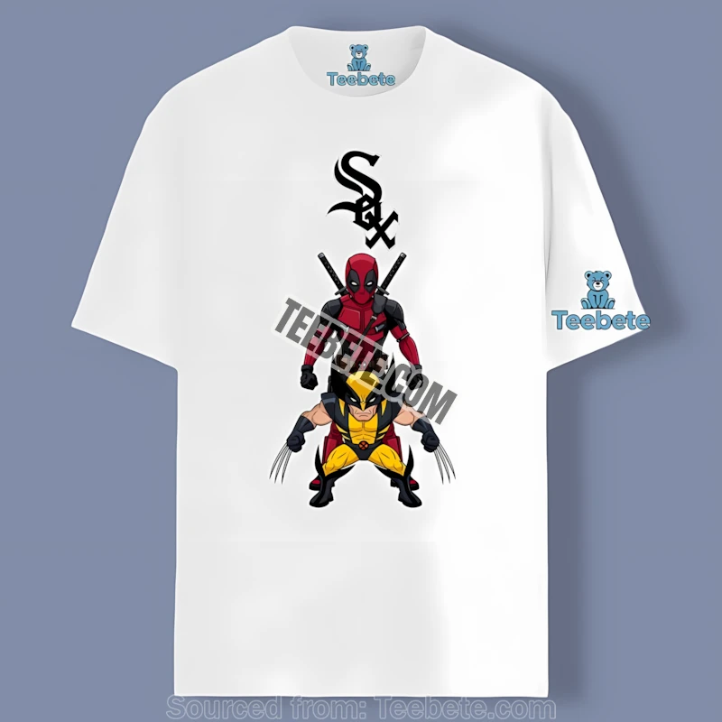Chicago White Sox Deadpool Wolverine Crossover Shirt For Marvel Fan