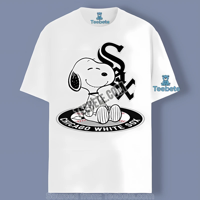 Chicago White Sox Snoopy Tattoo Logo On Arm Retro Shirt