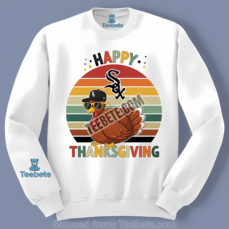 Chicago White Sox Thanksgiving Turkey Retro Long Sleeve Chicago White Sox Thanksgiving Turkey Retro Long Sleeve