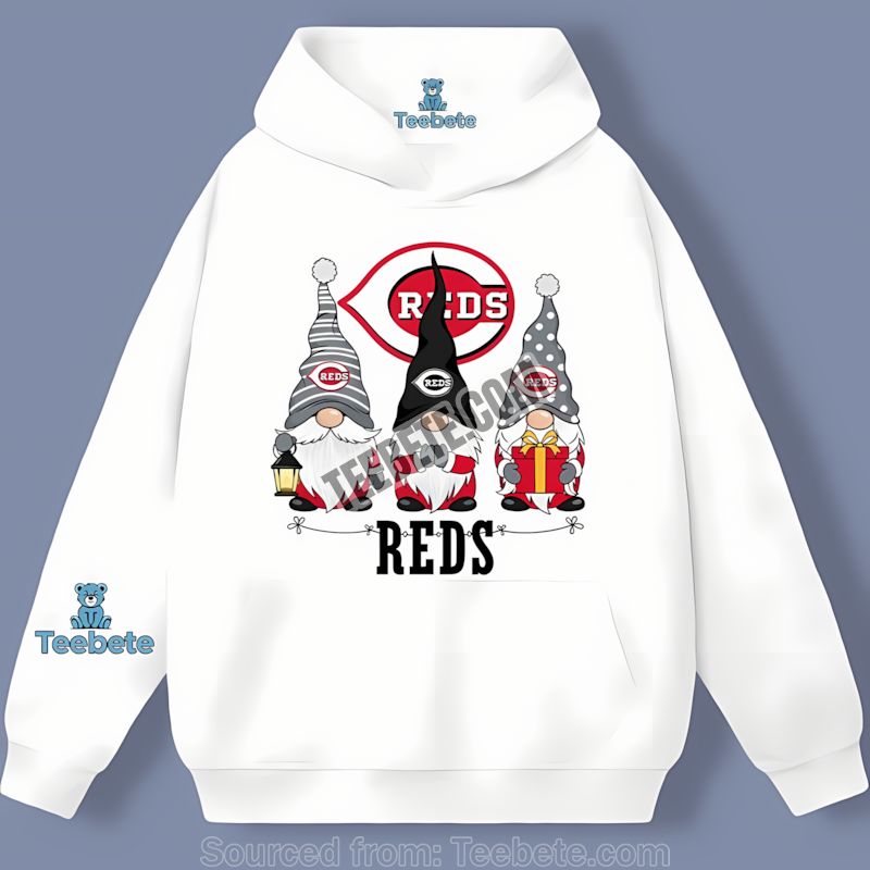 Cincinnati Reds Christmas Gnomes Graphic Hoodie Cincinnati Reds Christmas Gnomes Graphic Hoodie