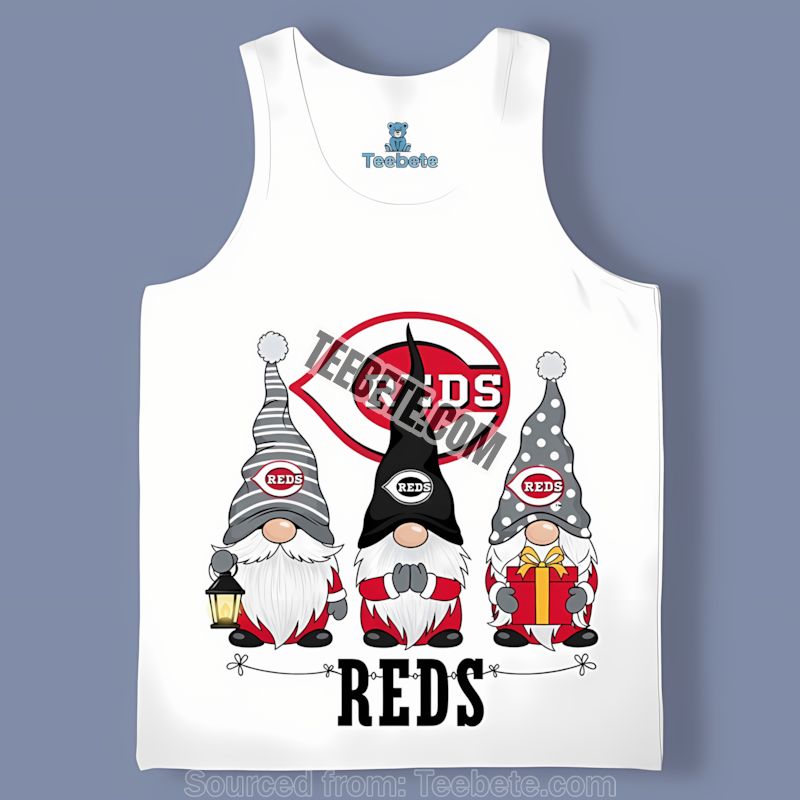 Cincinnati Reds Christmas Gnomes Graphic Tanktop Cincinnati Reds Christmas Gnomes Graphic Tanktop