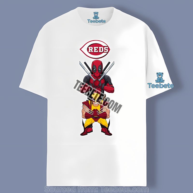 Cincinnati Reds Deadpool Wolverine Crossover Sports Shirt