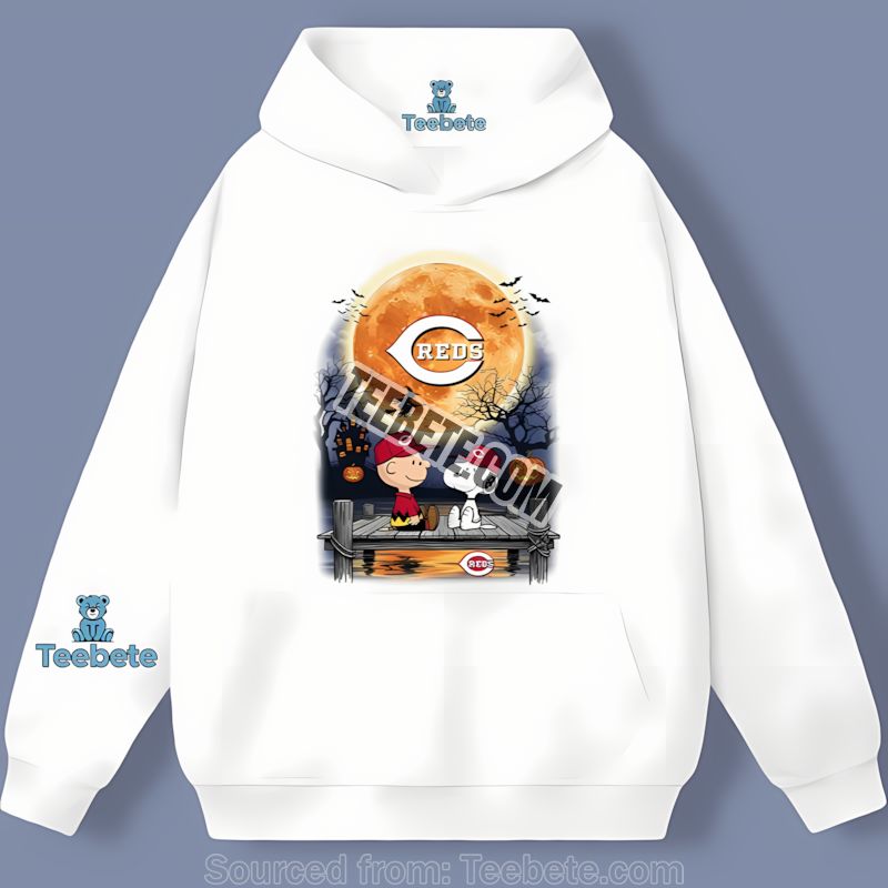 Cincinnati Reds Halloween Charlie Brown And Snoopy Vintage Hoodie Cincinnati Reds Halloween Charlie Brown And Snoopy Vintage Hoodie