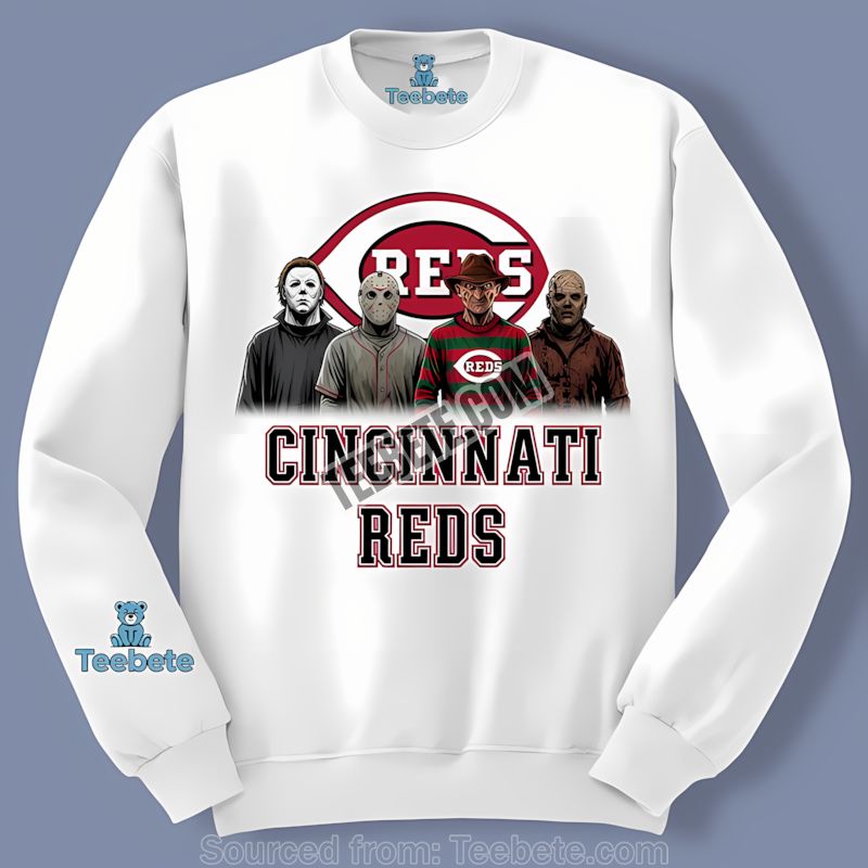 Cincinnati Reds Halloween Horror Killers Vintage Long Sleeve Cincinnati Reds Halloween Horror Killers Vintage Long Sleeve