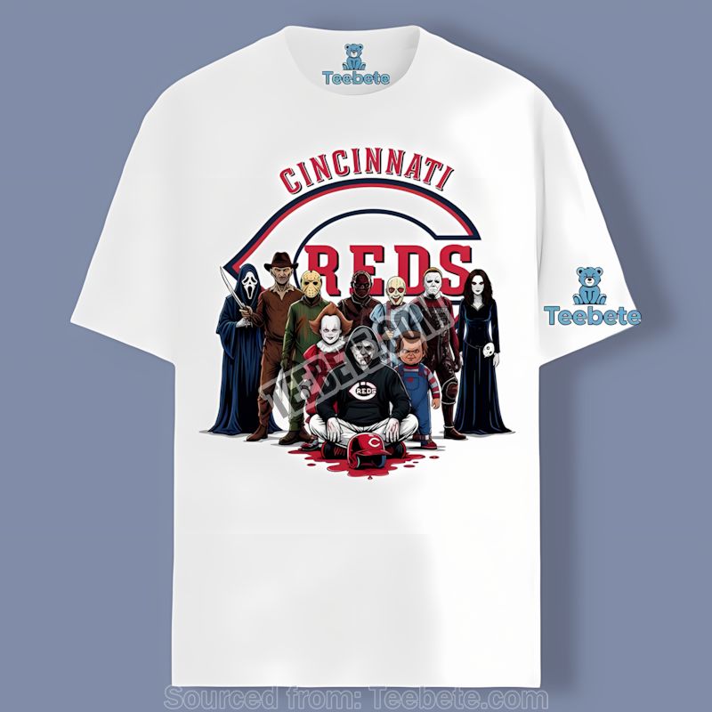 Cincinnati Reds Horror Movie Characters Halloween Regular Shirt