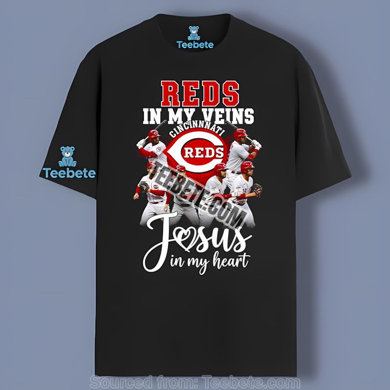 Cincinnati Reds In My Veins Jesus In My Heart Regular Shirt