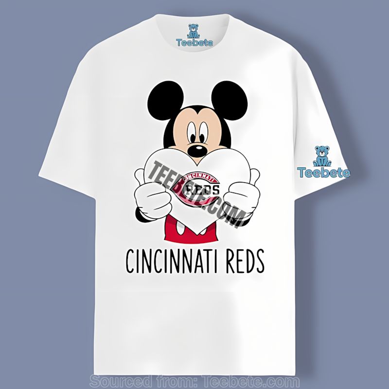 Cincinnati Reds Mickey Heart Color Shirt
